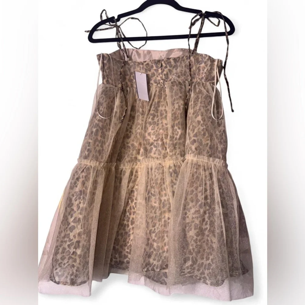 NWT Lush Brown Leopard Print Mini Dress - Picture 7 of 7